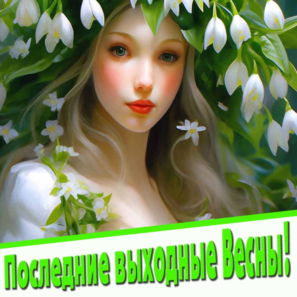 Красивая открытка последние выходные весны