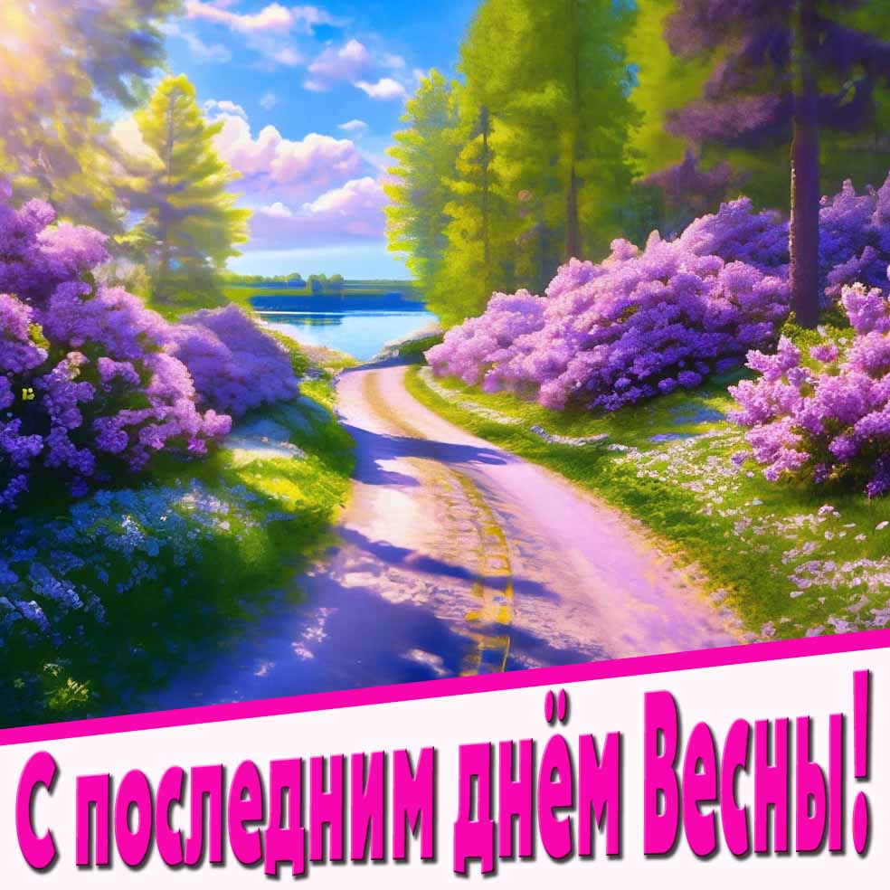 Красивая открытка с последим днём Весны