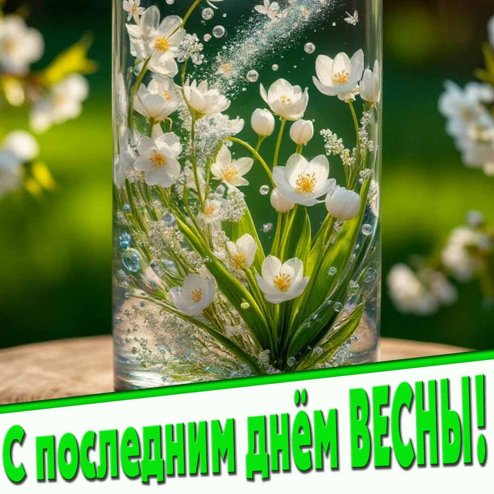 С последним днём Весны! - креативная картинка с ландышами