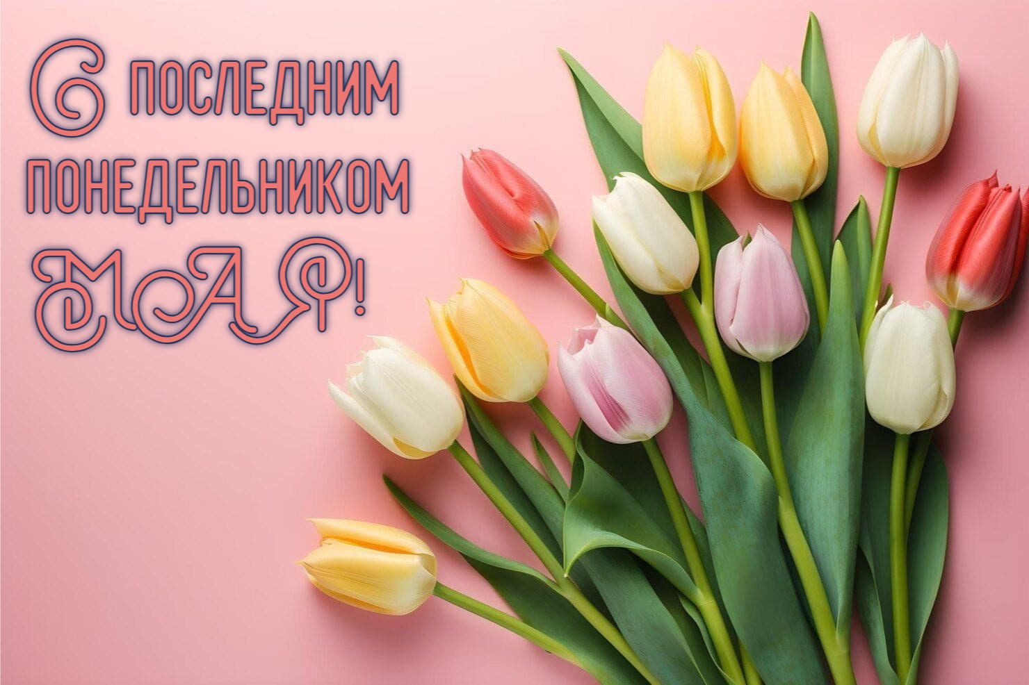 Картинка с тюльпанами в последний понедельник Мая!
