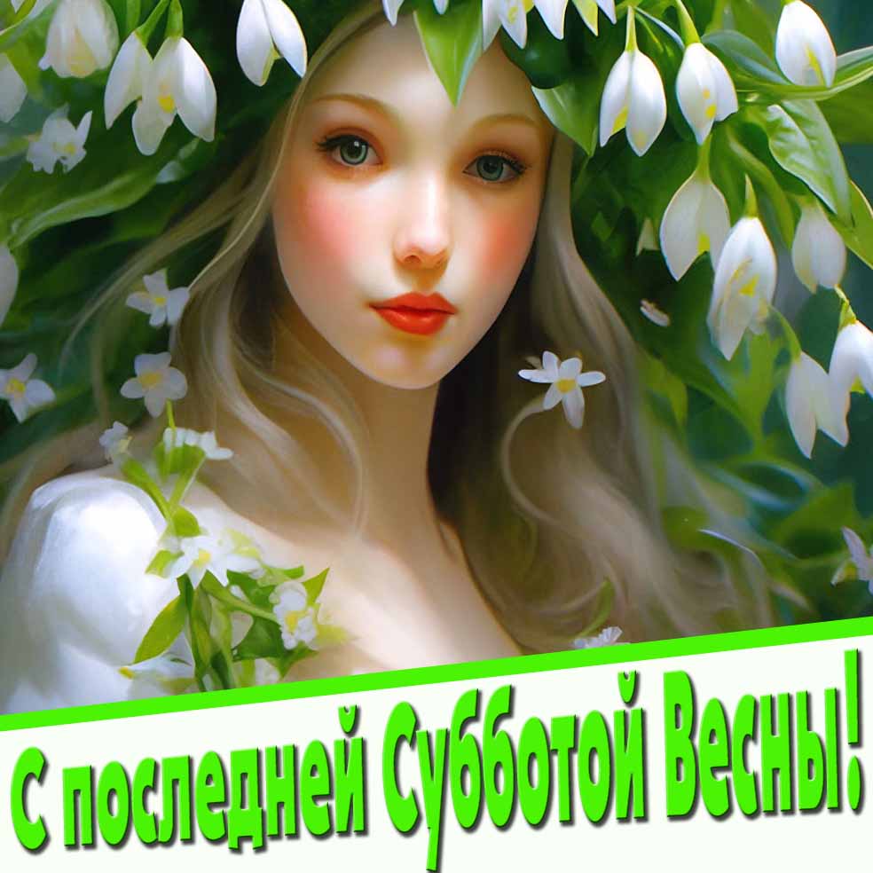 Поздравляю с последней субботой Весны! - открытка с девушкой