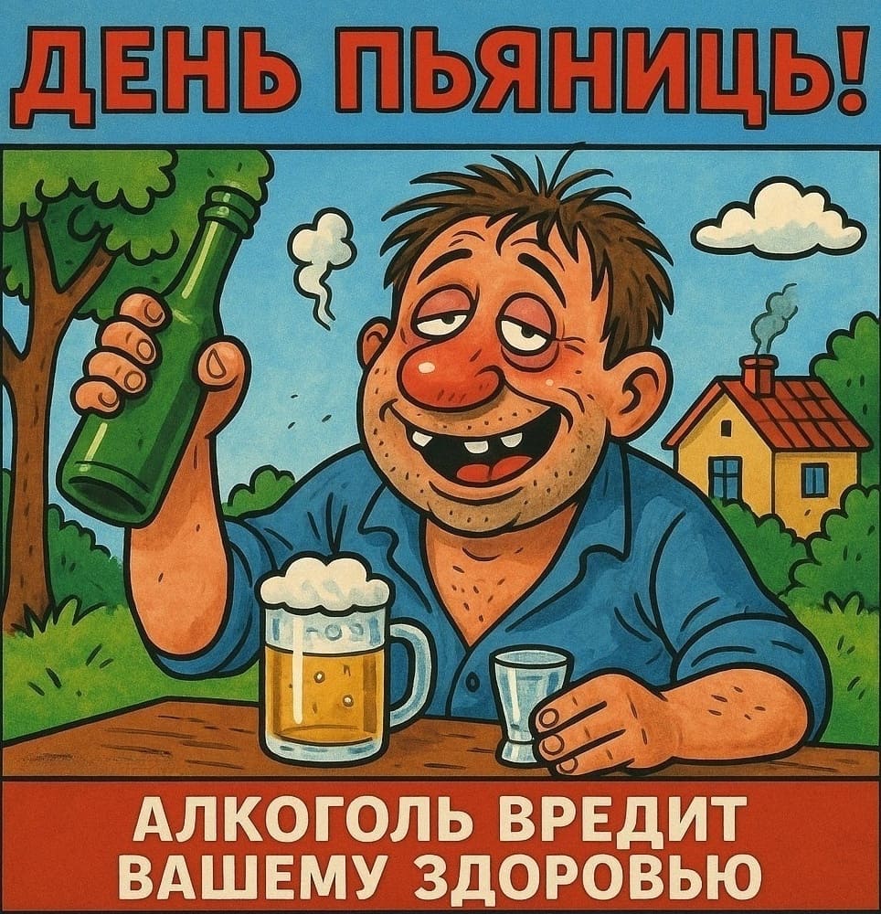 Прикольная открытка с днём Пьяниц!
