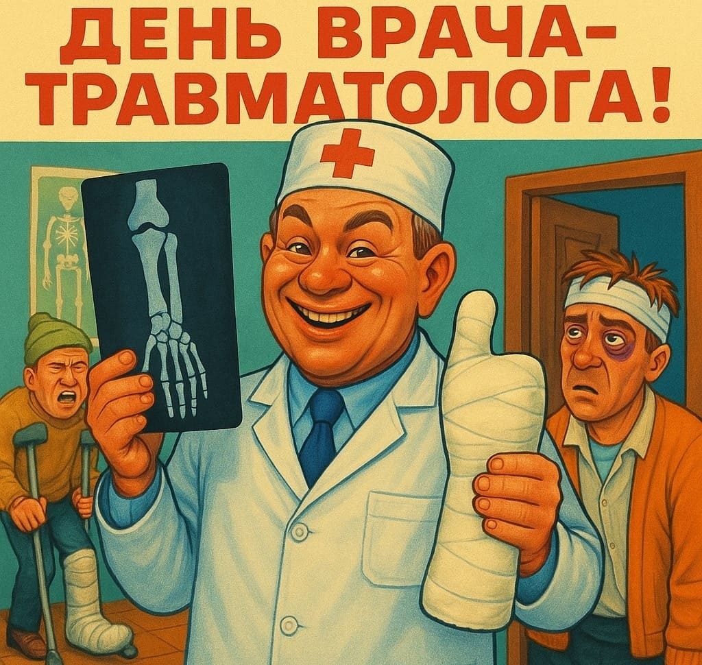 Смешная открытка на день врача Травматолога