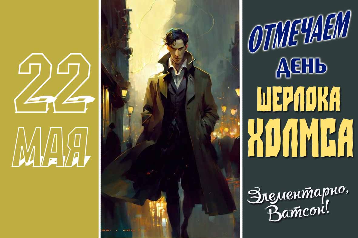 Крутая картинка на праздник 22 Мая - день Шерлока Холмса