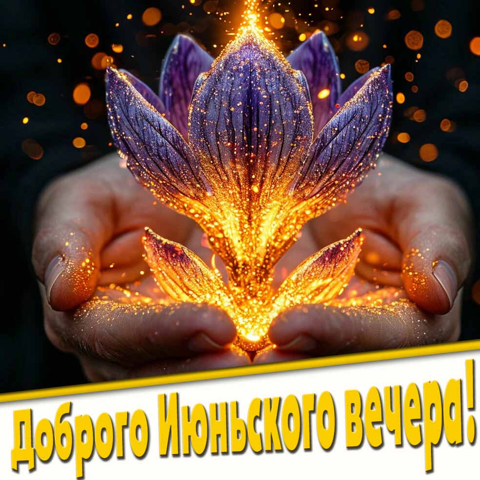 Красивая открытка с пожеланием доброго Июньского вечера