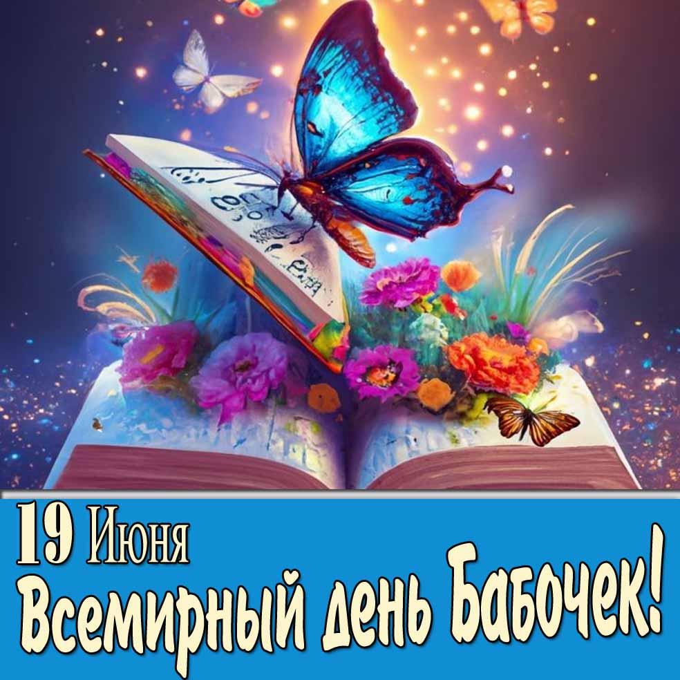 Креативная картинка на Всемирный день бабочек 19 Июня