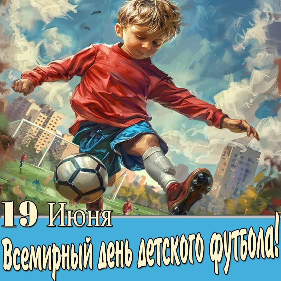 Прикольная картинка на Всемирный день детского футбола 19 Июня