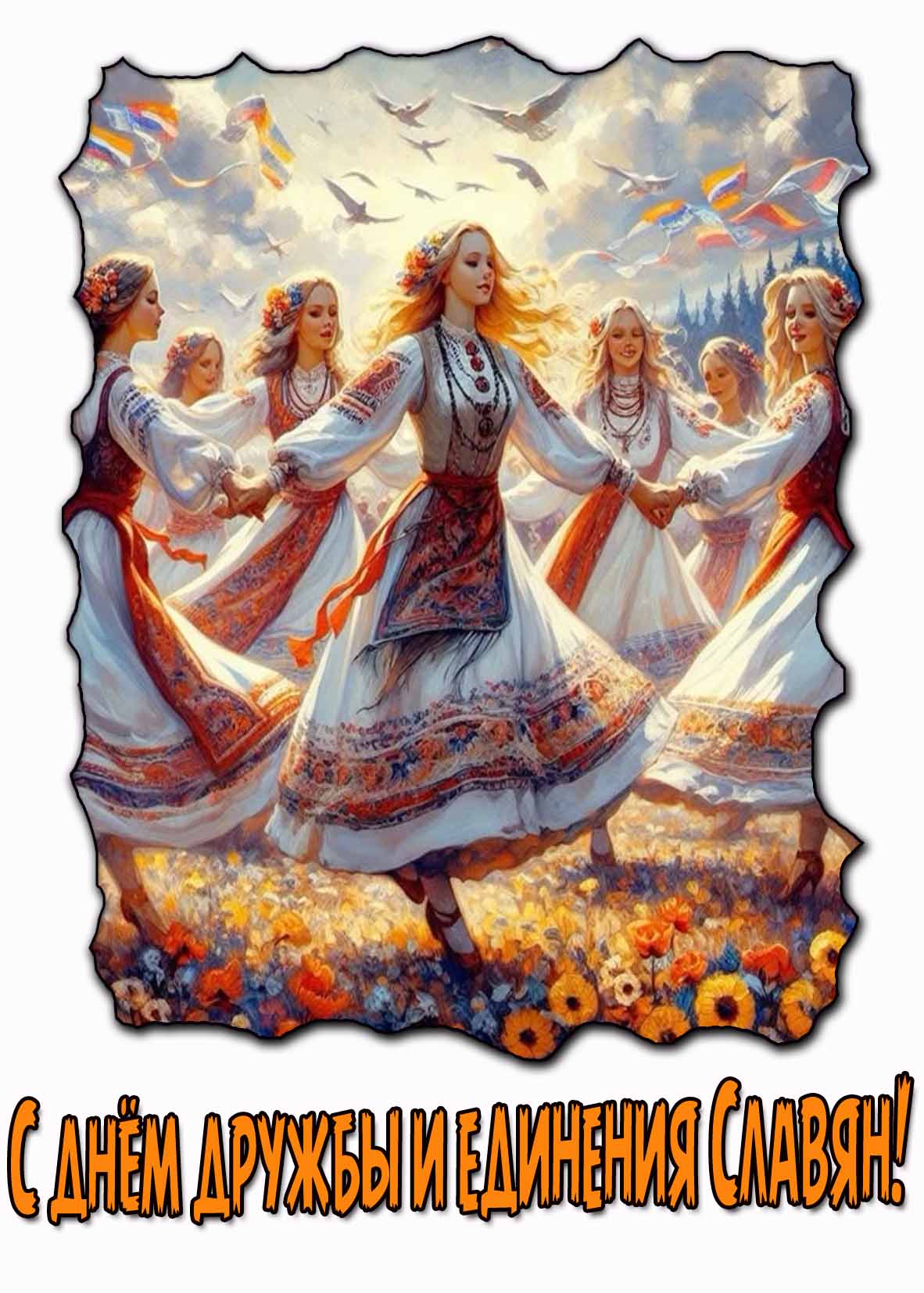 Красивая открытка с днём дружбы и единения Славян