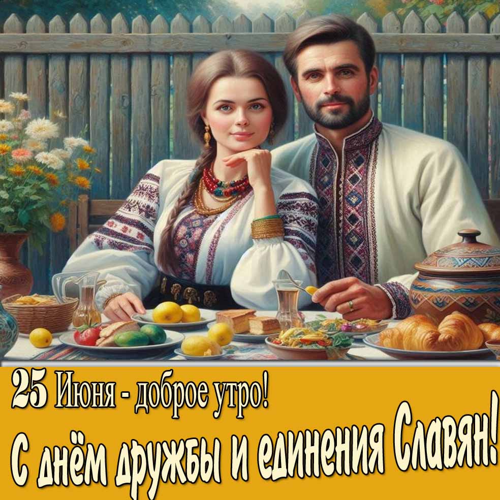 Картинка "25 Июня - доброе утро! С днём дружбы и единения славян!"