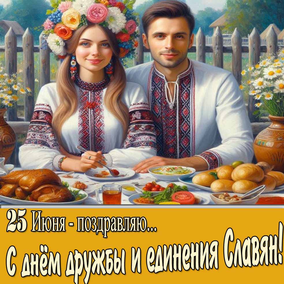Красивая открытка поздравляю с днём дружбы и единения славян