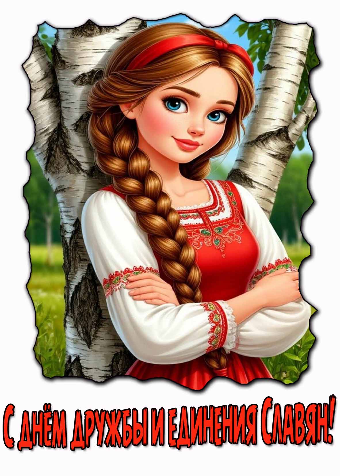 Красивая открытка на день дружбы и единения славян