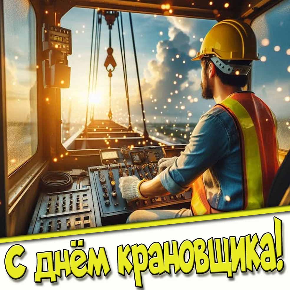 Красивая открытка с днём крановщика