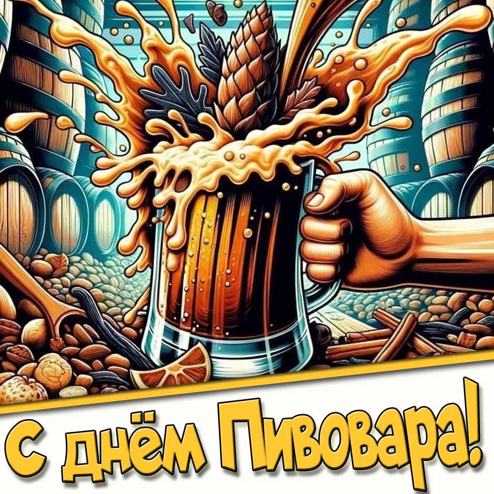 С днём пивовара! - красивая открытка