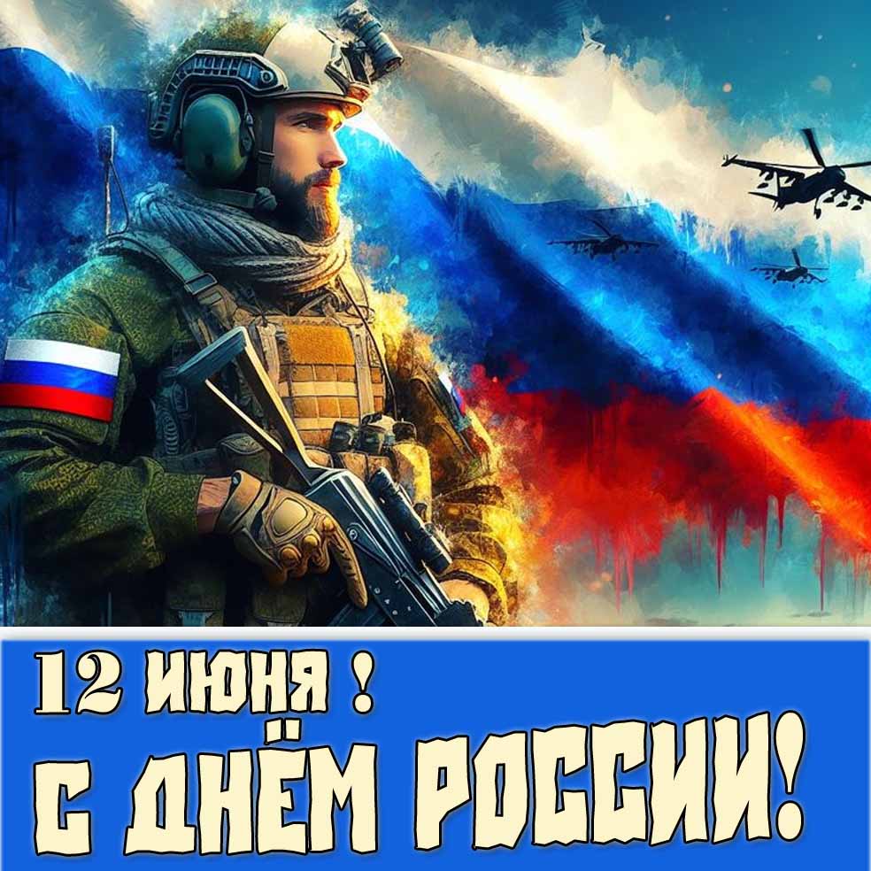 Военная открытка с днём России