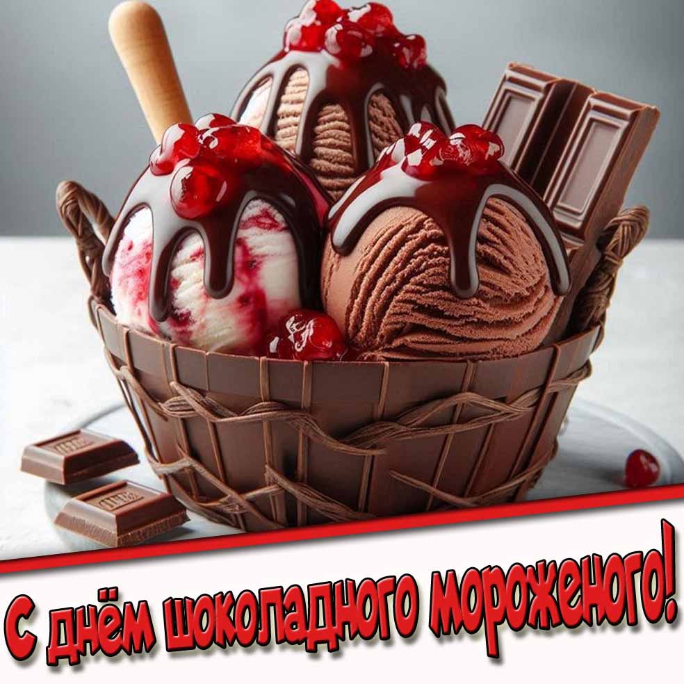 С днём шоколадного мороженого! - красивая картинка