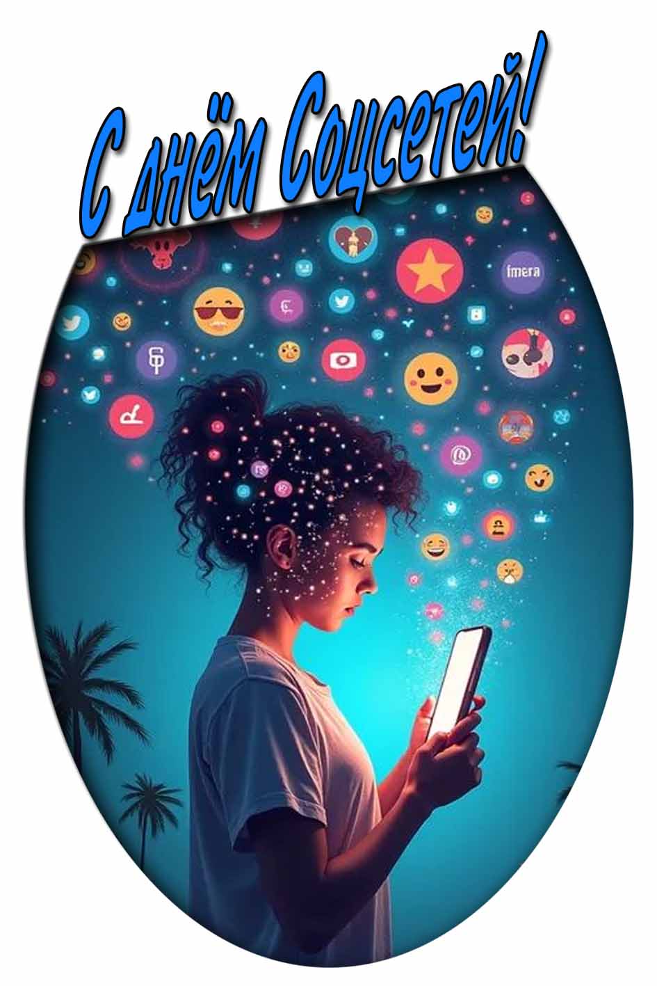 С днём социальных сетей! - открытка на телефон