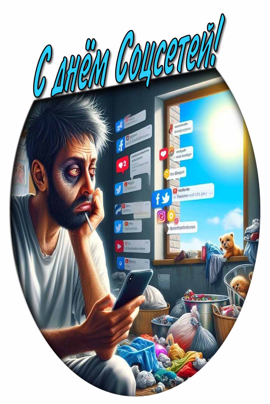 С днём Соцсетей! - картинка со смыслом