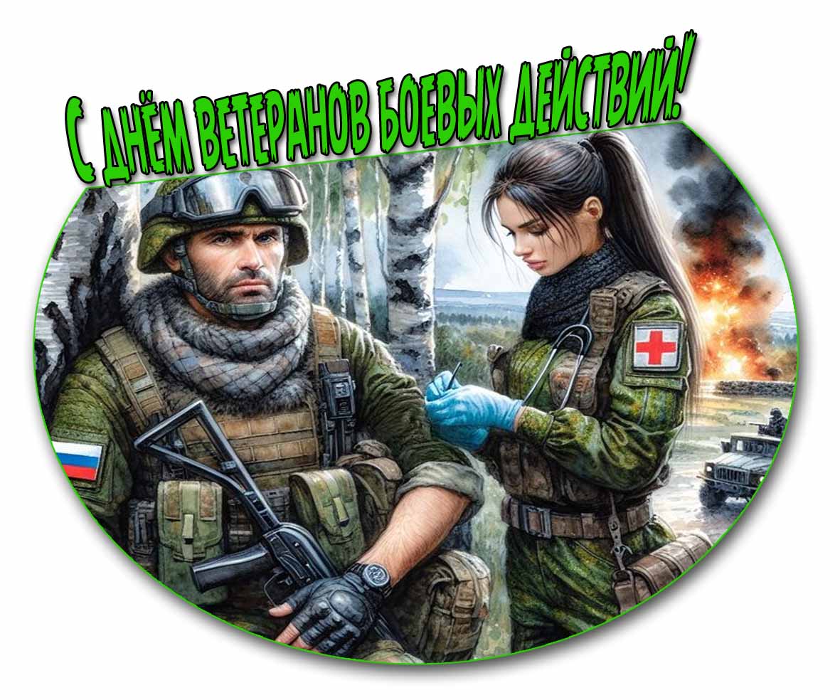 С днём ветеранов боевых действий! - открытка с солдатом СВО