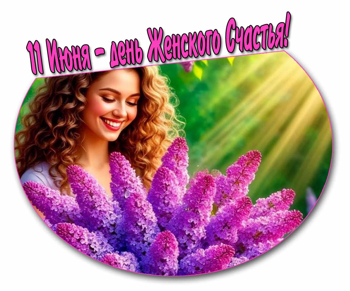 11 Июня - день женского счастья! - открытка с сиренью
