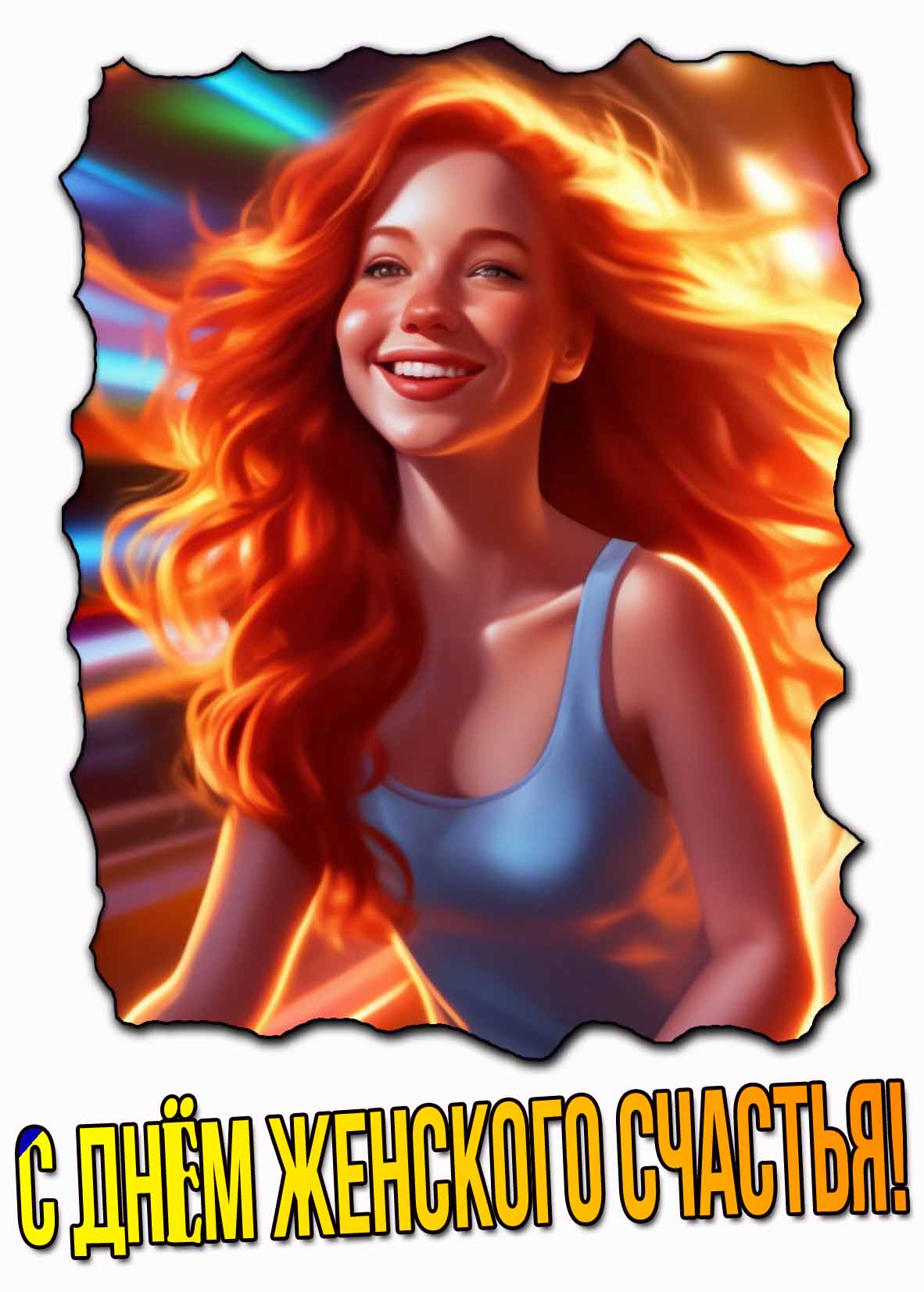 Прикольная открытка с днём женского счастья