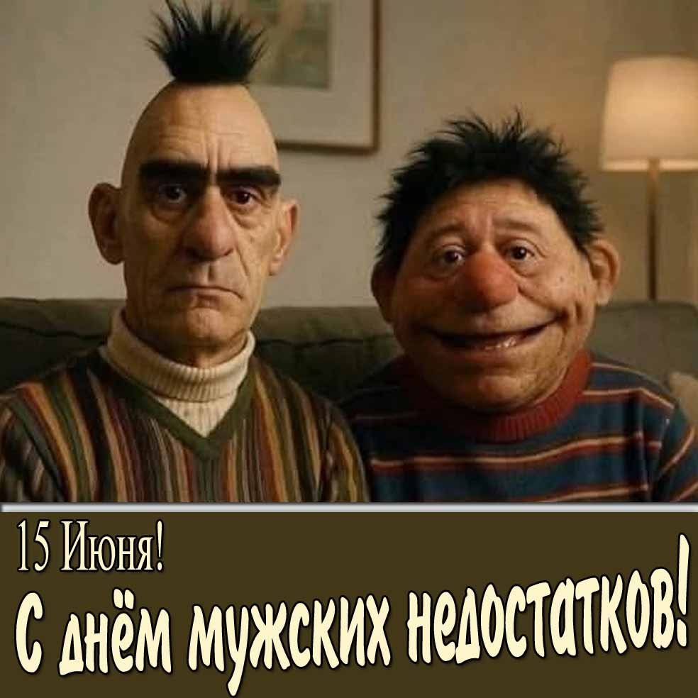 Смешная картинка ко дню мужских недостатков 15 июня