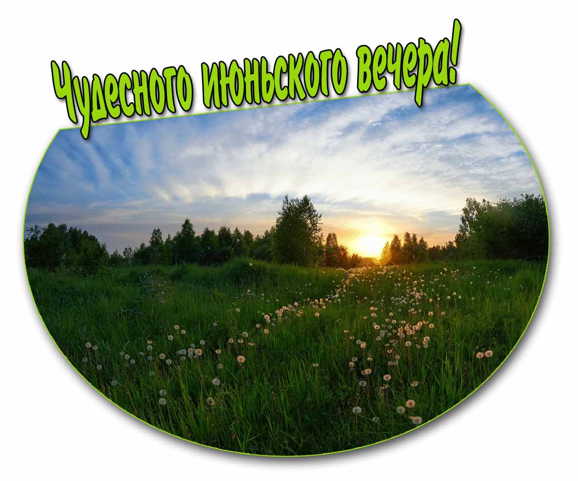 Чудесного июньского вечера! - открытка с природой