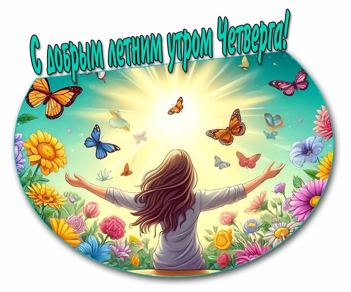 Красивая открытка с добрым летним утром четверга