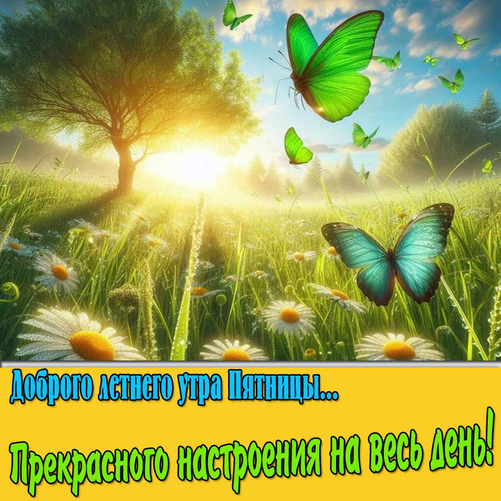 Картинка "Доброго летнего утра пятницы... Прекрасного настроения на весь день!"