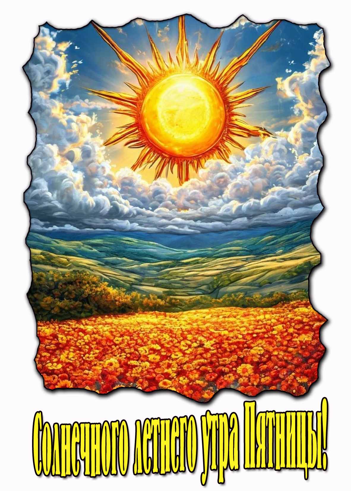 Солнечного летнего утра Пятницы! - красивая открытка