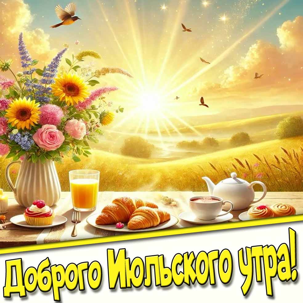 Доброго Июльского утра! - солнечная открытка