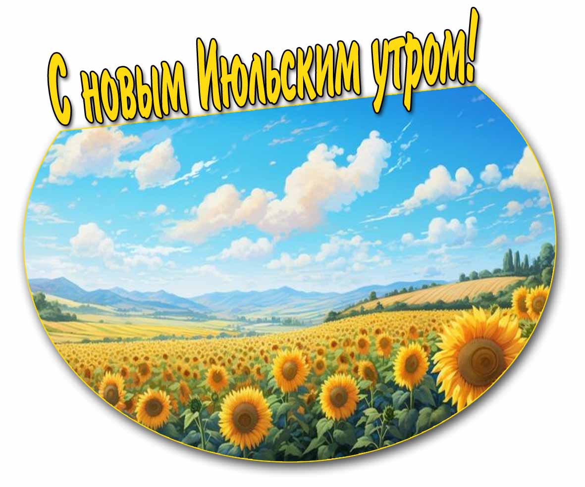 С новым Июльским утром! - красивая летняя открытка