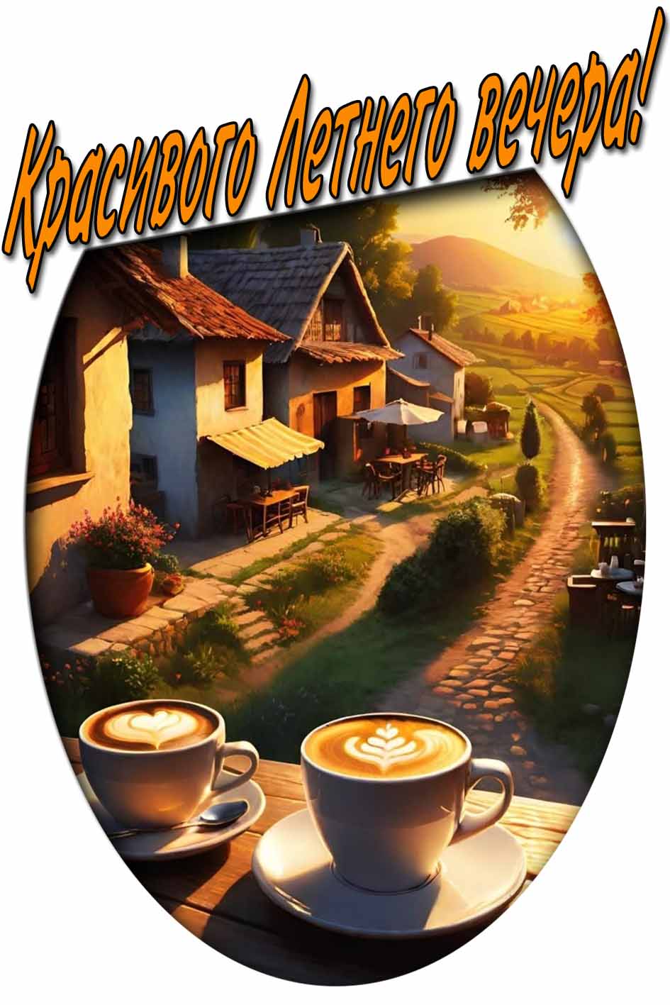 Красивого летнего вечера! - картинка с кофе