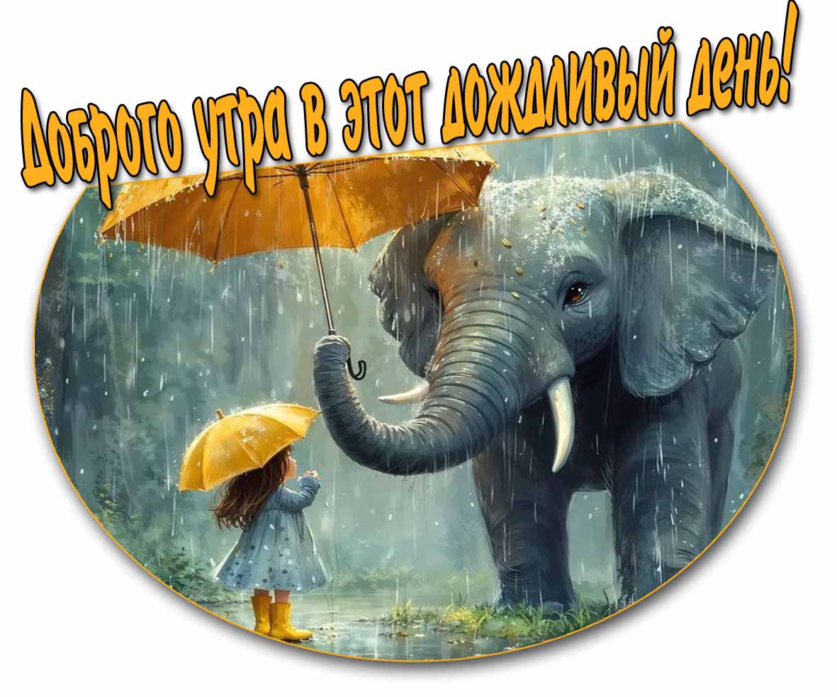 Доброго утра в этот дождливый день! - креативная картинка