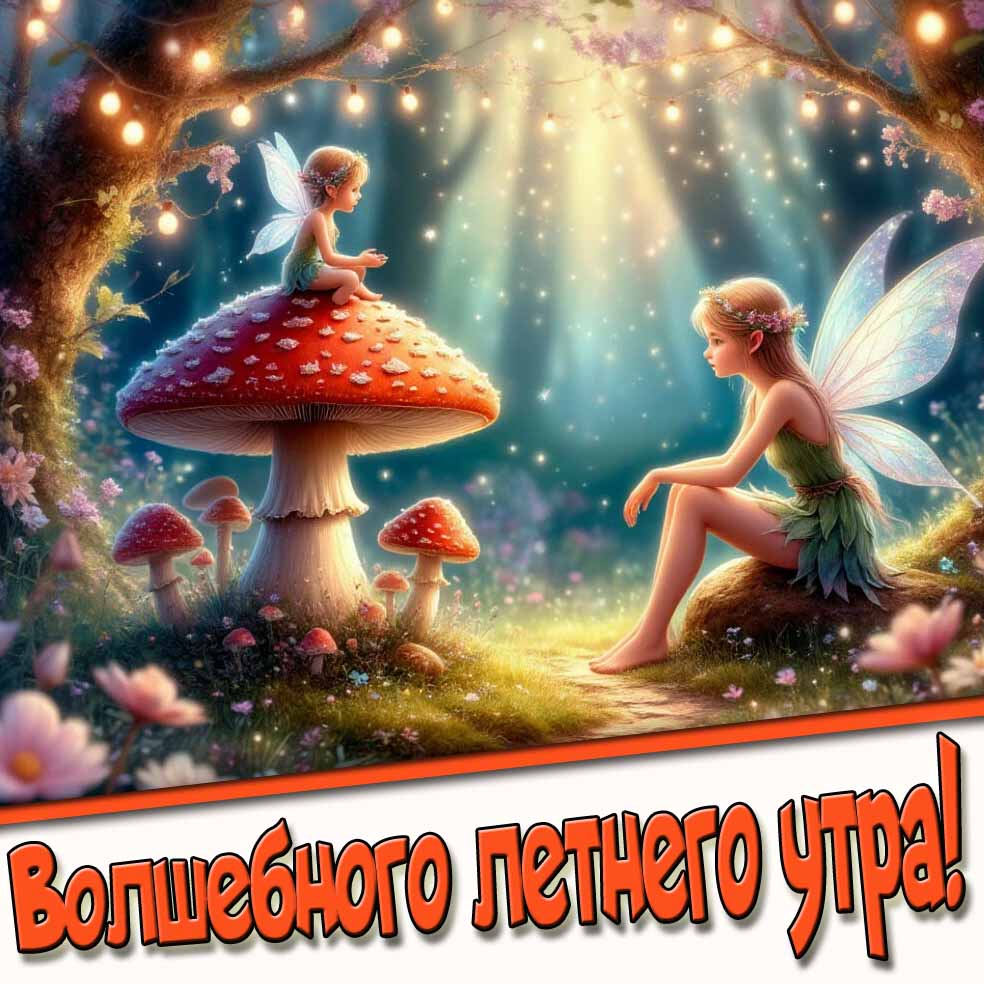 Волшебного летнего утра! - фэнтези картинка с феей