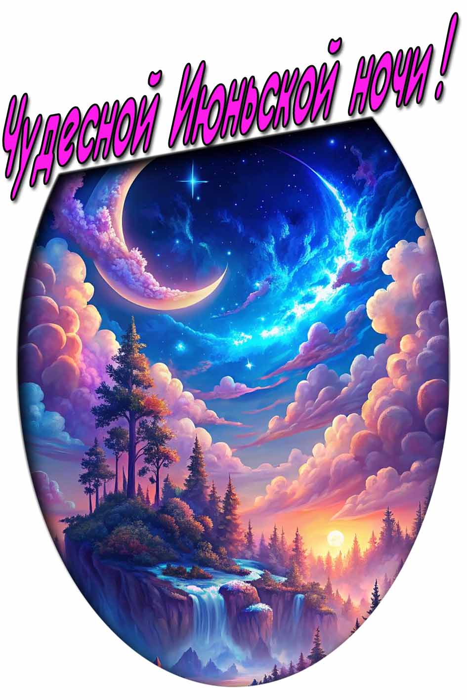 Чудесной июньской ночи! - красивая картинка пожелание