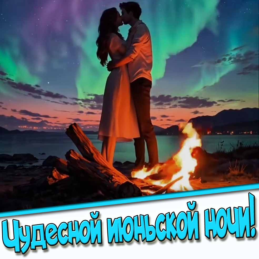 Чудесной Июньской ночи! - открытка для влюблённых