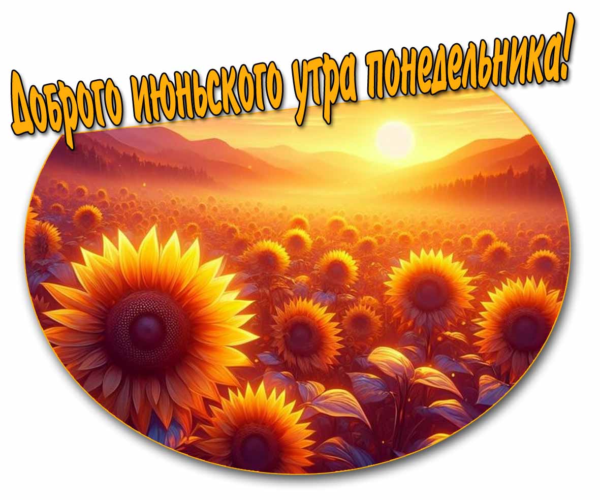 Открытка доброго июньского утра понедельника
