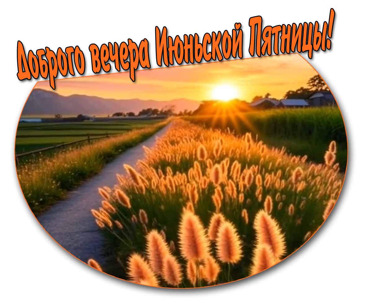 Открытка доброго вечера Июньской Пятницы!
