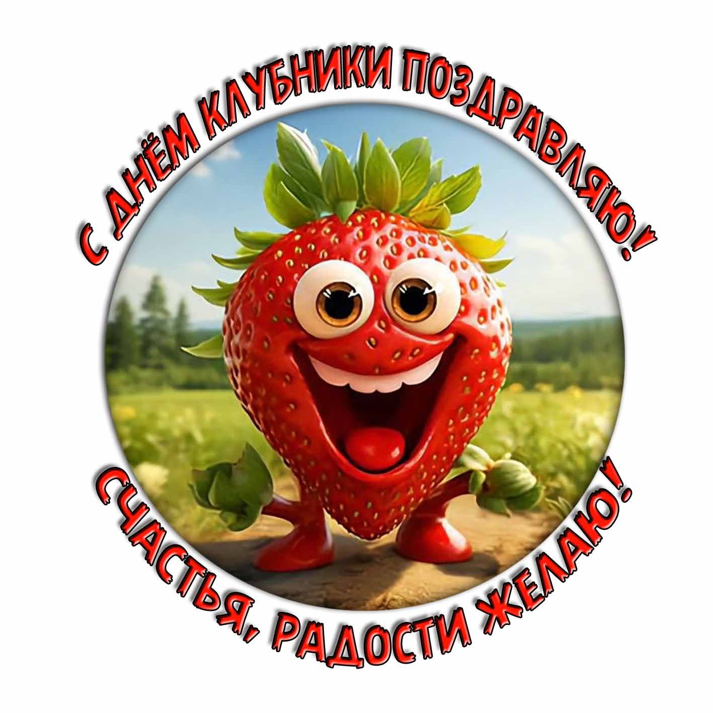 Картинка "С днём клубники поздравляю! Счастья, радости желаю!"