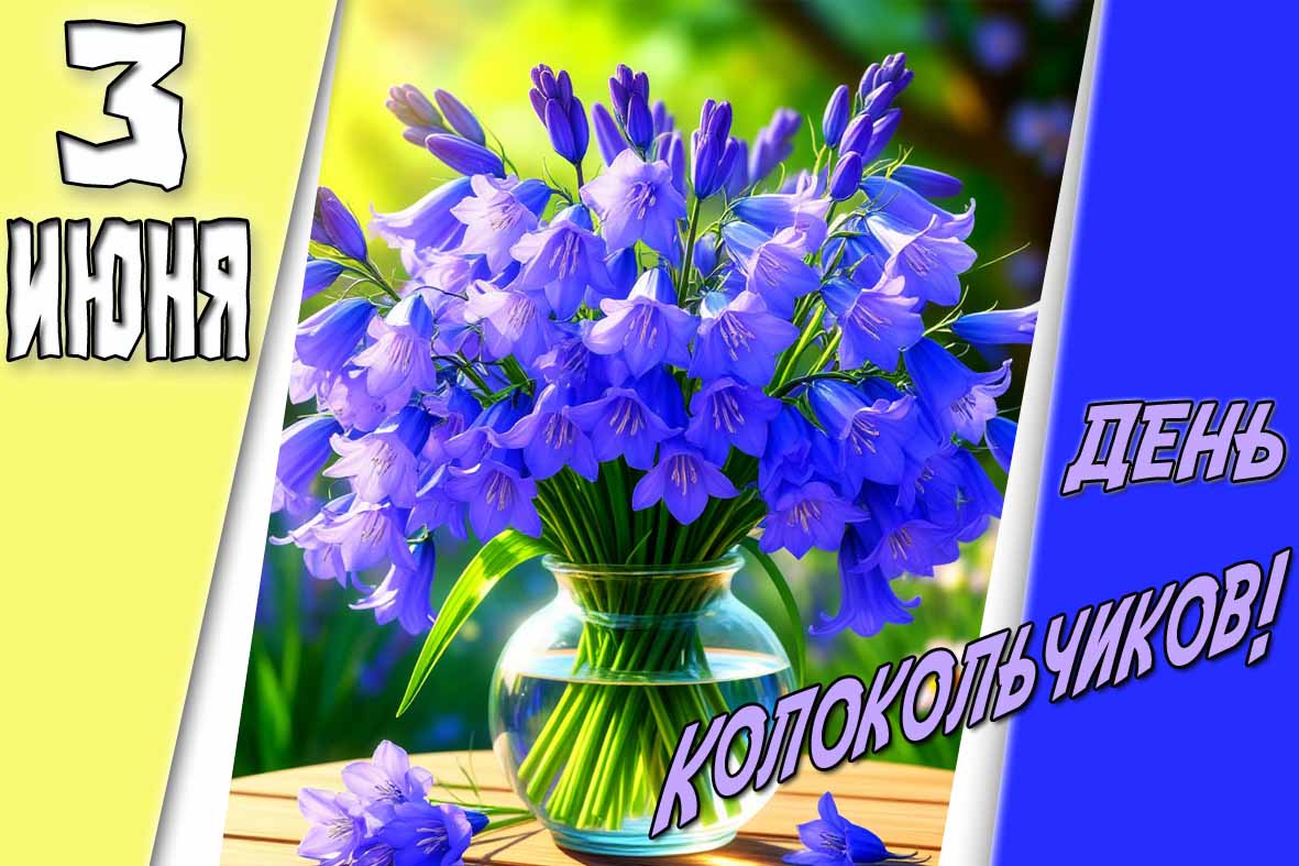 3 июня день цветов колокольчиков! - открытка