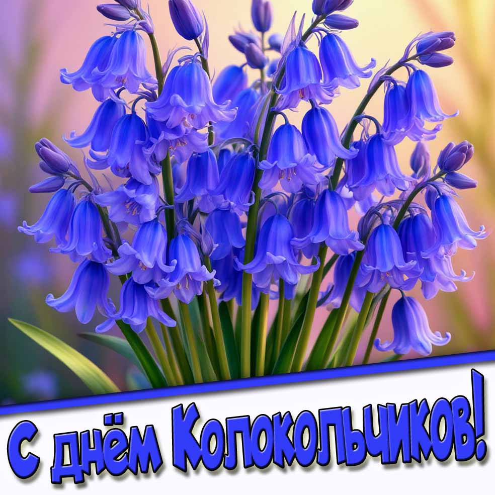 Новая открытка с днём колокольчиков