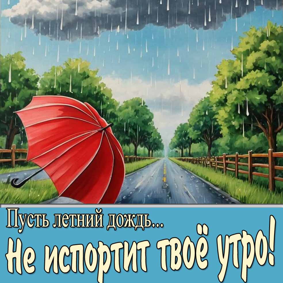 Картинка "Пусть летний дождь... Не испортит твоё утро!"
