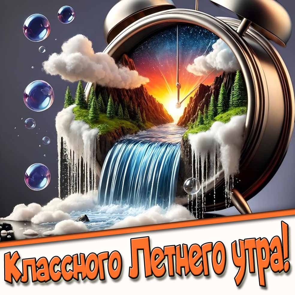 Классного летнего утра! - необычная картинка с будильником