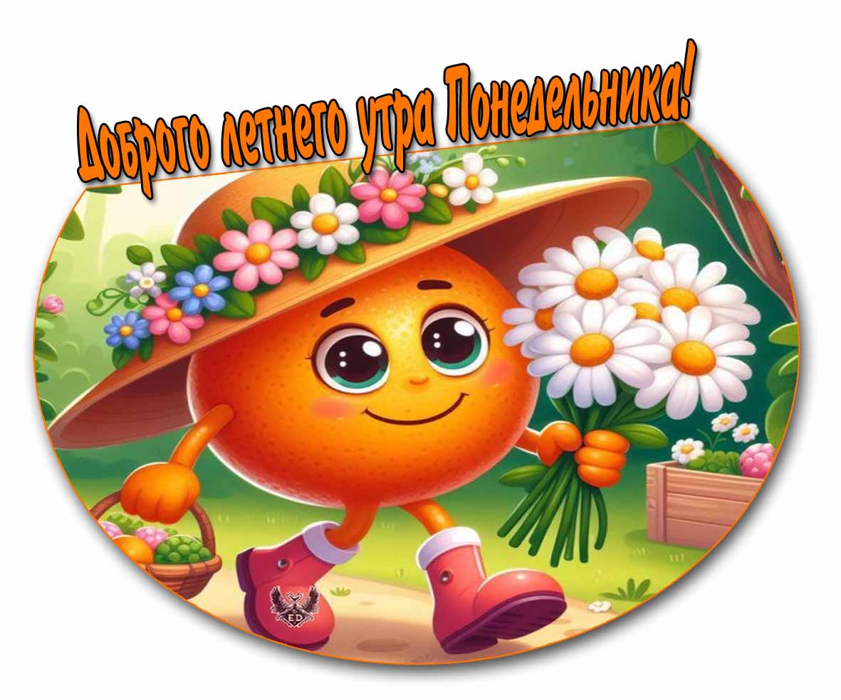 Красивая открытка доброго летнего утра понедельника