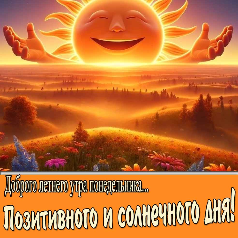 Картинка "Доброго летнего утра понедельника! Позитивного и солнечного дня!"