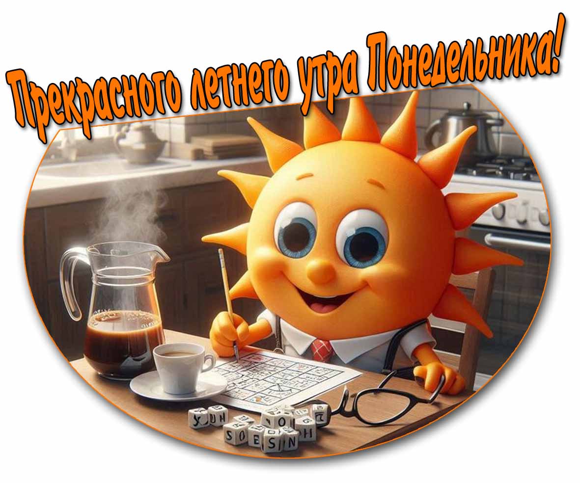 Прекрасного летнего утра понедельника! - смешная открытка