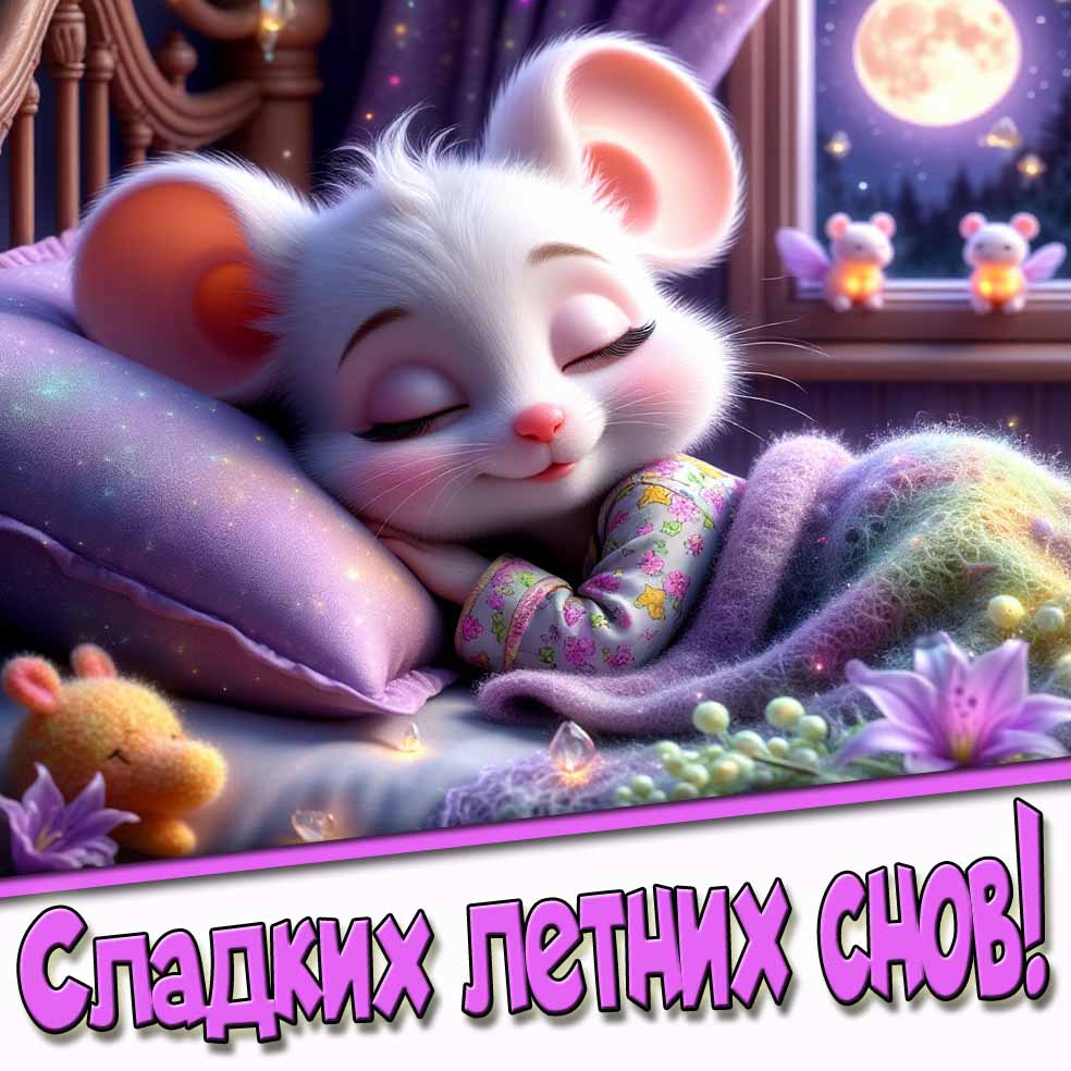 Сладких летних снов! - милая открытка