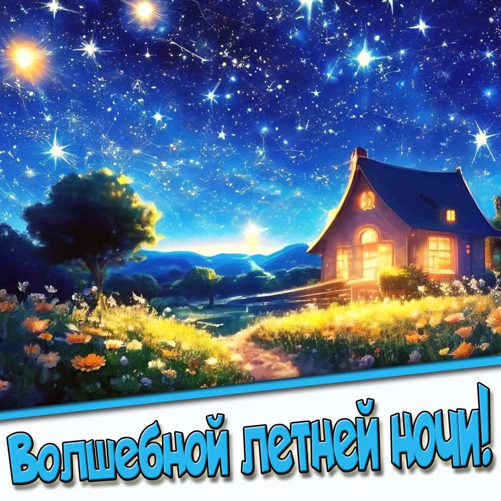 Волшебной летней ночи! - красивая открытка