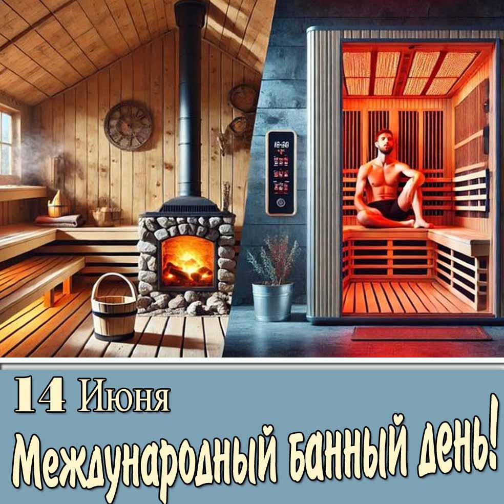 Открытка Международный банный день 14 Июня