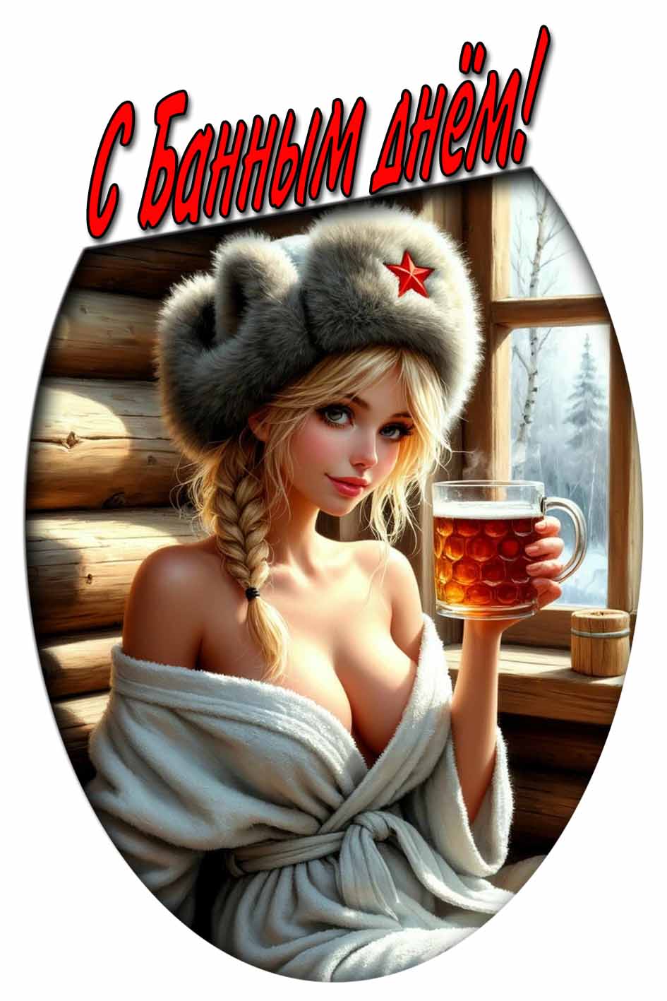 С банным днём! - картинка с красивой девушкой